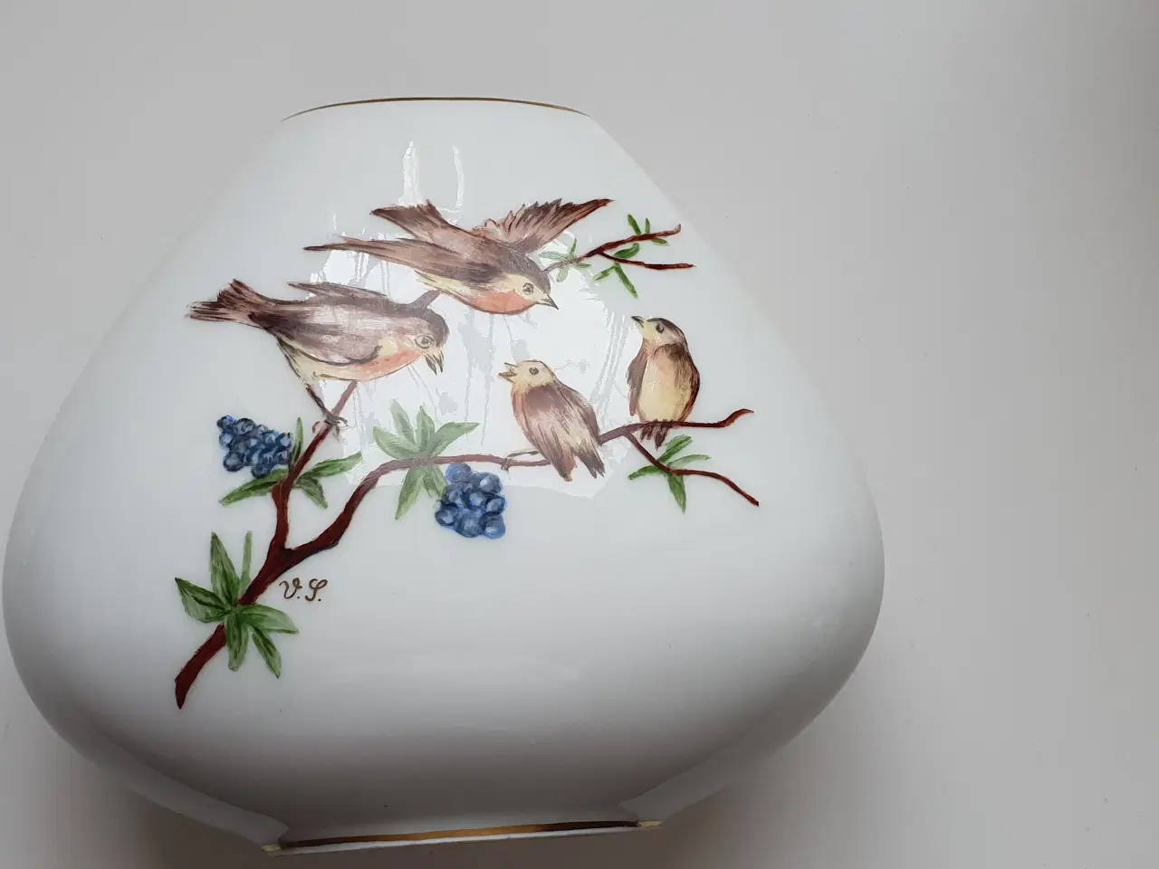 Billede 1 - Vase med fugle og gren motiv