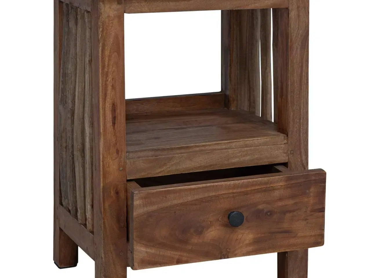 Billede 4 - Sengebord med skuffe Brun 30 x 30 x 47 cm Solid genbrugs træ