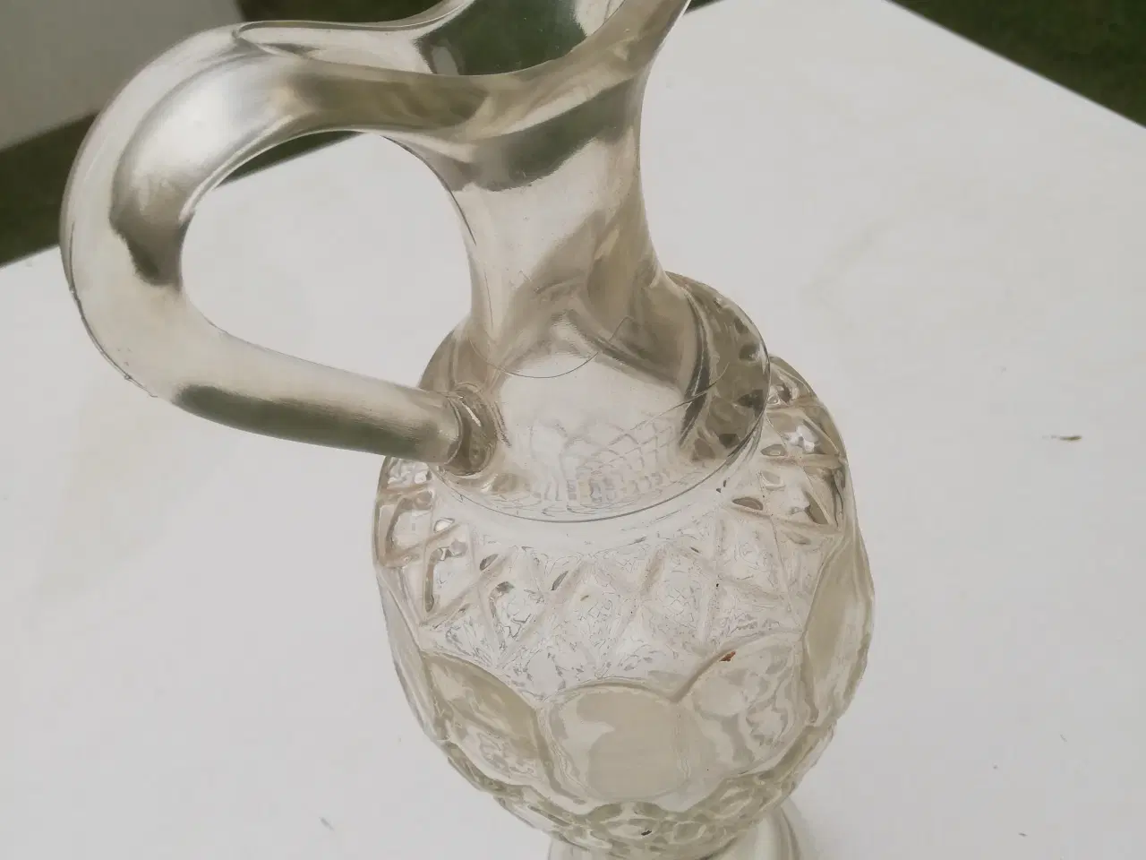 Billede 2 - Klar antik glaskande med mønstre 