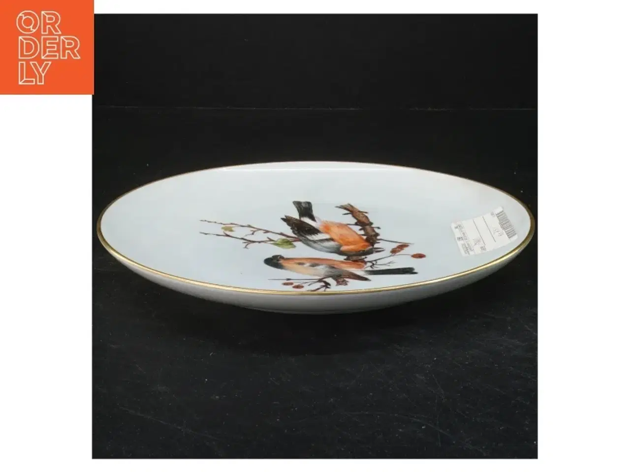 Billede 2 - Dekorativt porcelænsfad med fuglemotiv fra b&g (str. Ø 24 cm)