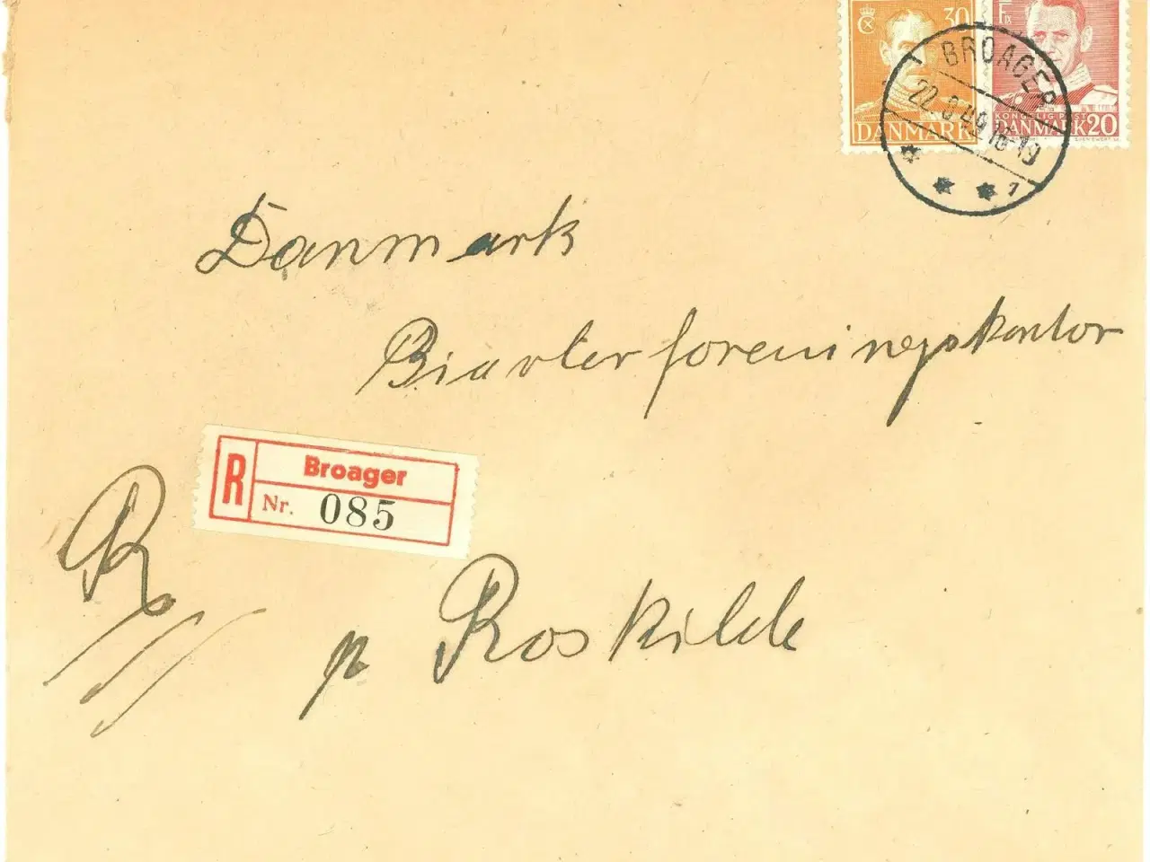 Billede 1 - To konger, R-brev 1949, Broager