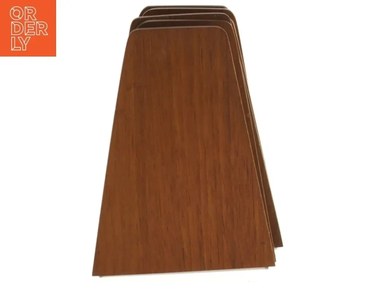 Billede 2 - 6 stk. Teak Vintage Bogstøtter Teak træ og metal (str. 14,5x14,5 cm)