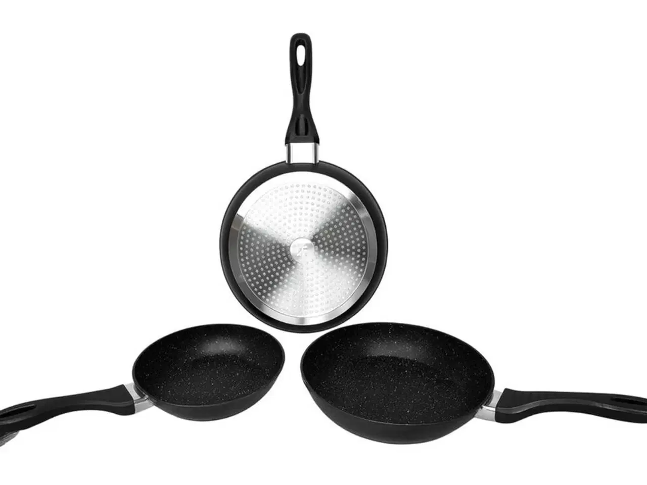 Billede 1 - Pandesæt med 3 stk. pander i str. 20, 24 og 28 cm.