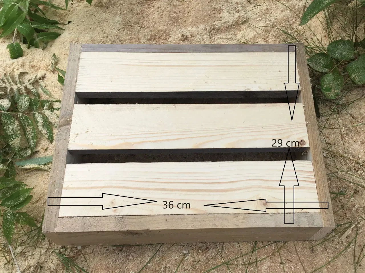 Billede 3 - Bakke i genbrugstræ fyr 29 x 36 cm