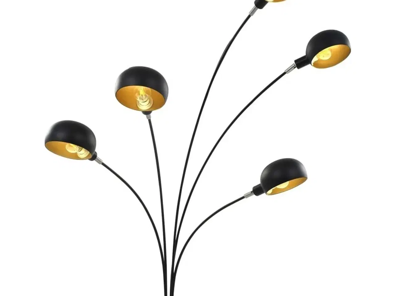 Billede 5 - Standerlampe 200 cm 5 x E14 sort og guld