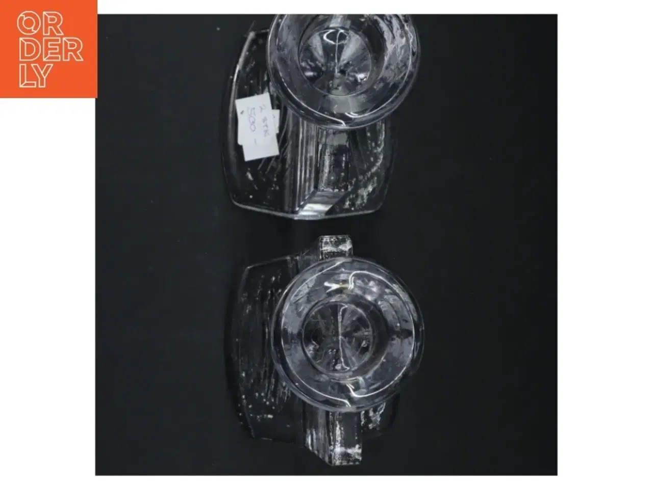 Billede 3 - Lysestager i klart glas (str. 19 cm)