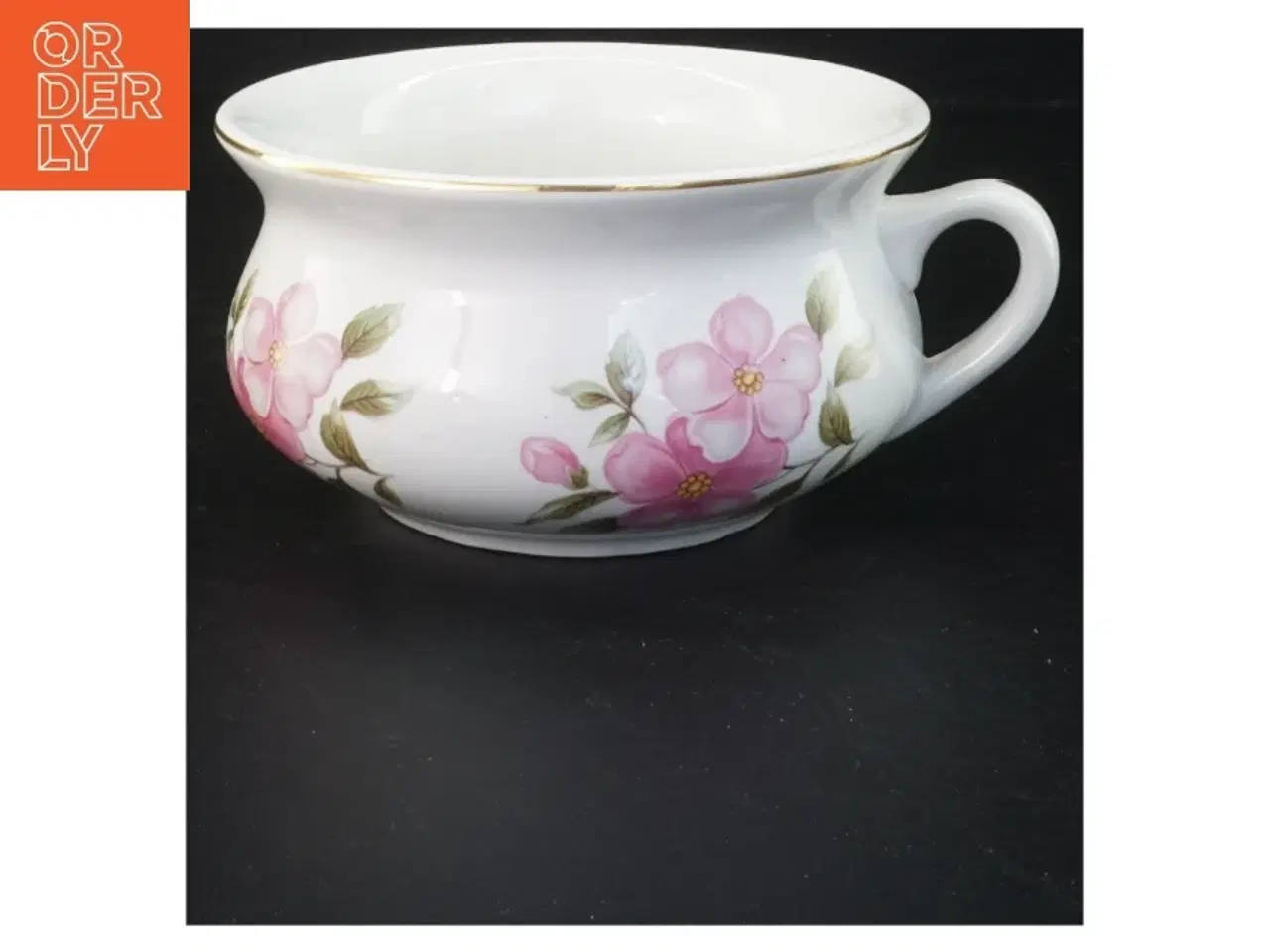 Billede 1 - Stor kop med blomstermotiv (str. Ø15 cm x h8,5 cm)