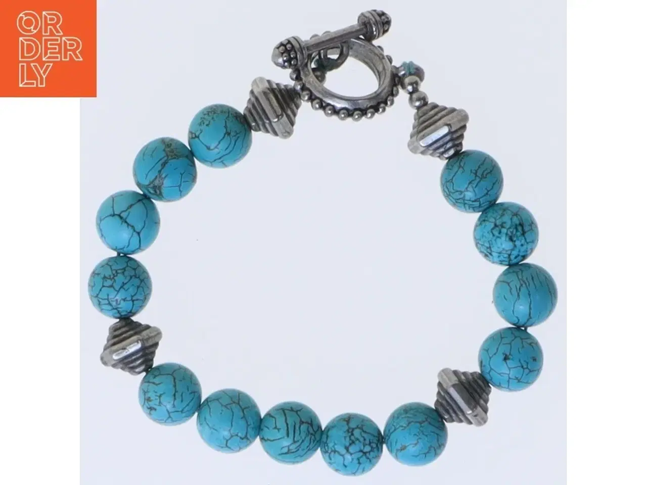 Billede 1 - Turkis bead armbånd (str. 18 cm)