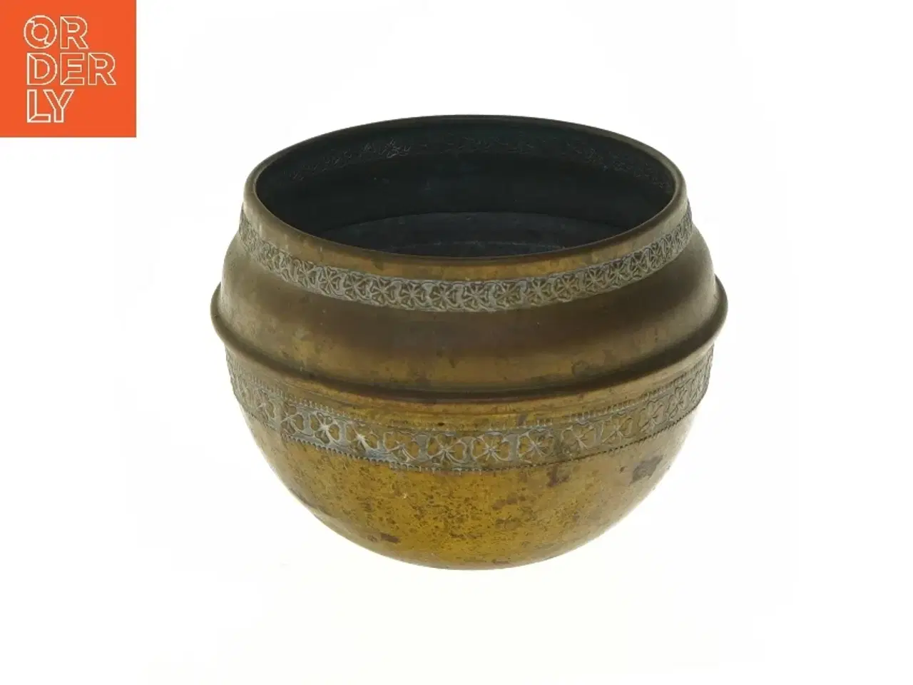 Billede 1 - Dekorativ messing vase (str. Ø 12x13 cm)