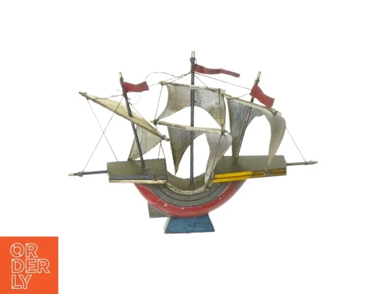 Billede 4 - Vintage Model Træ Skib  Nina - model af Christopher Columbus&#39; Skib 1492 (str. 13 cm)