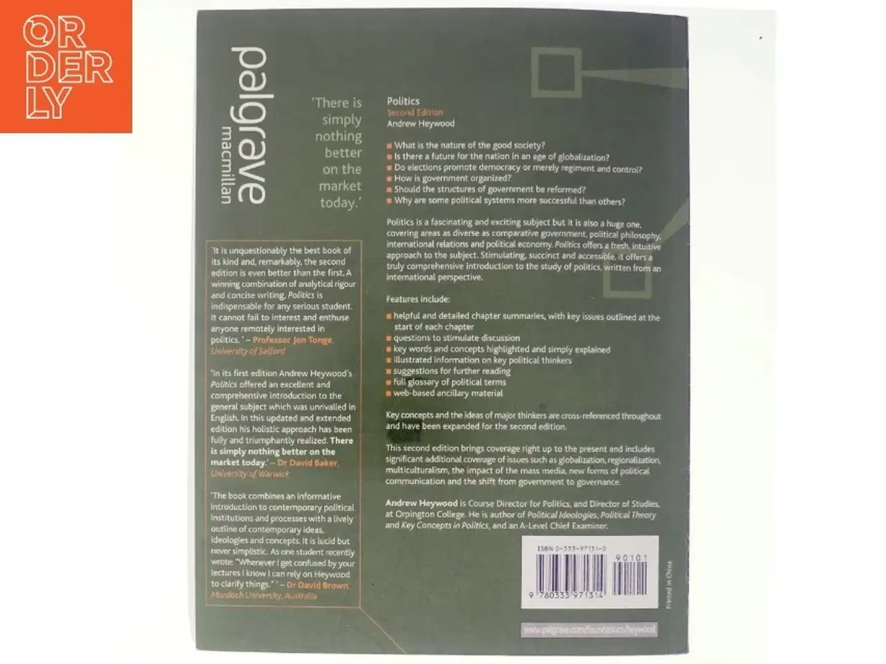 Billede 3 - Politics af Andrew Heywood (Bog)