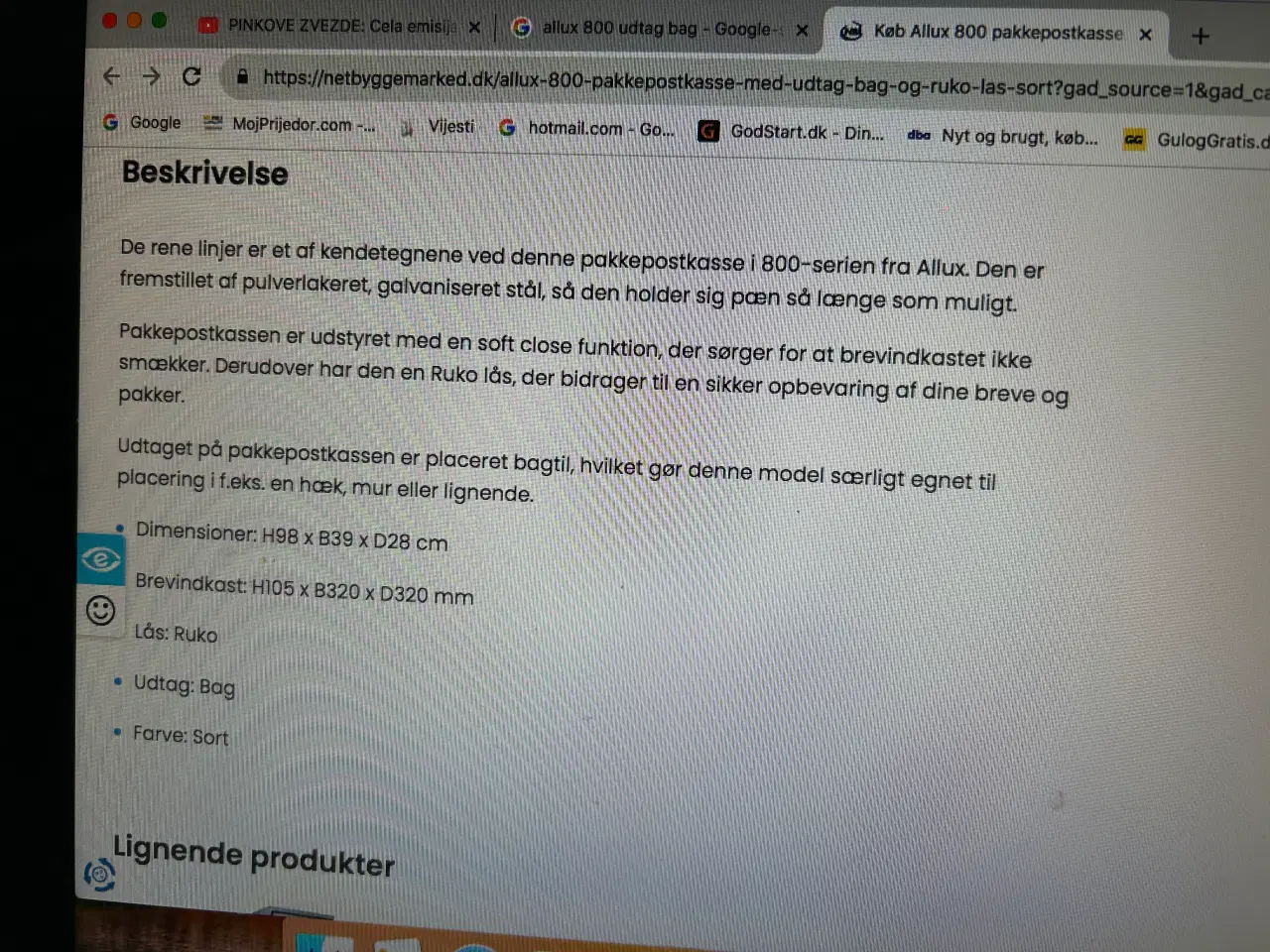 Billede 10 - Ny/ubrugt Allux 800 postkasse