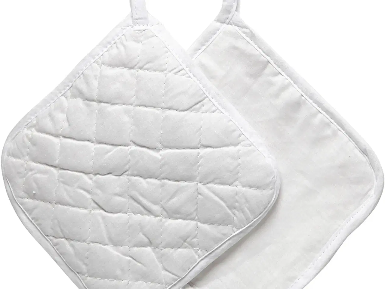 Billede 1 - Stilfulde grydelapper i 100% bomuld - 20x20 cm, hvid