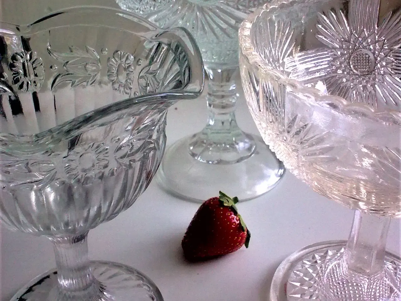 Billede 1 - Piedestal 4 SÆT fod fad glas skål RETRO