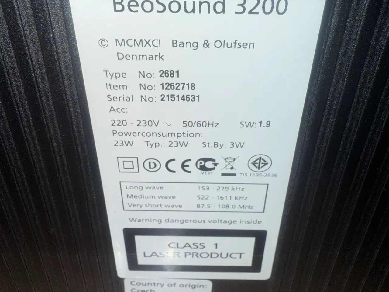 Billede 2 - Beosound 3200