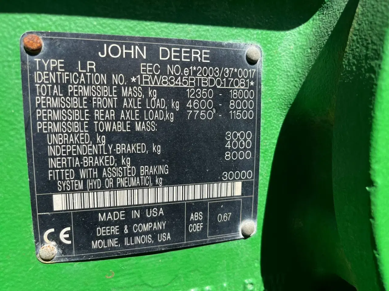 Billede 2 - John Deere 8345R Med frontlift
