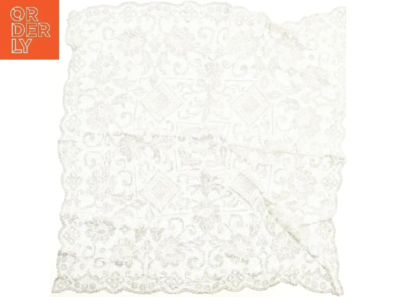 Billede 2 - Vintage blondetørklæde (str. 88x92 cm)