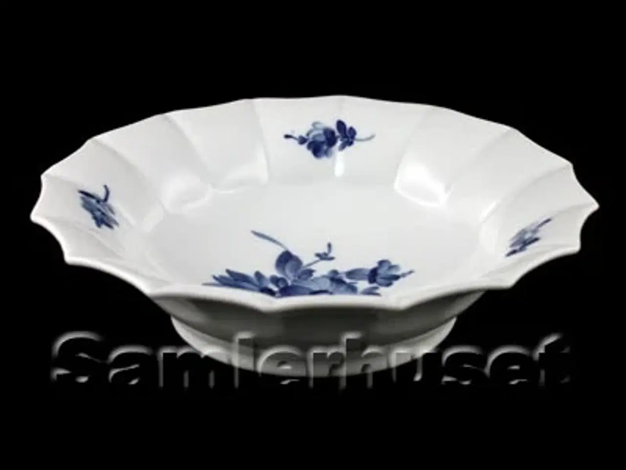 Billede 1 - Blå Blomst Kantet Asiet Rund 21 cm.