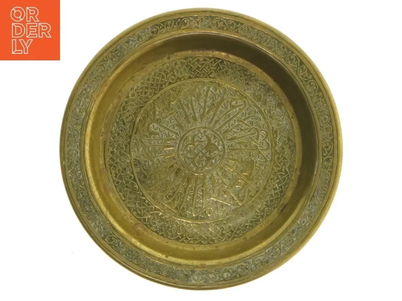 Billede 9 - Messingsæt med graveringer (str. Ø. 11,5 cm. og. 9,5 cm. og 5,5 cm)