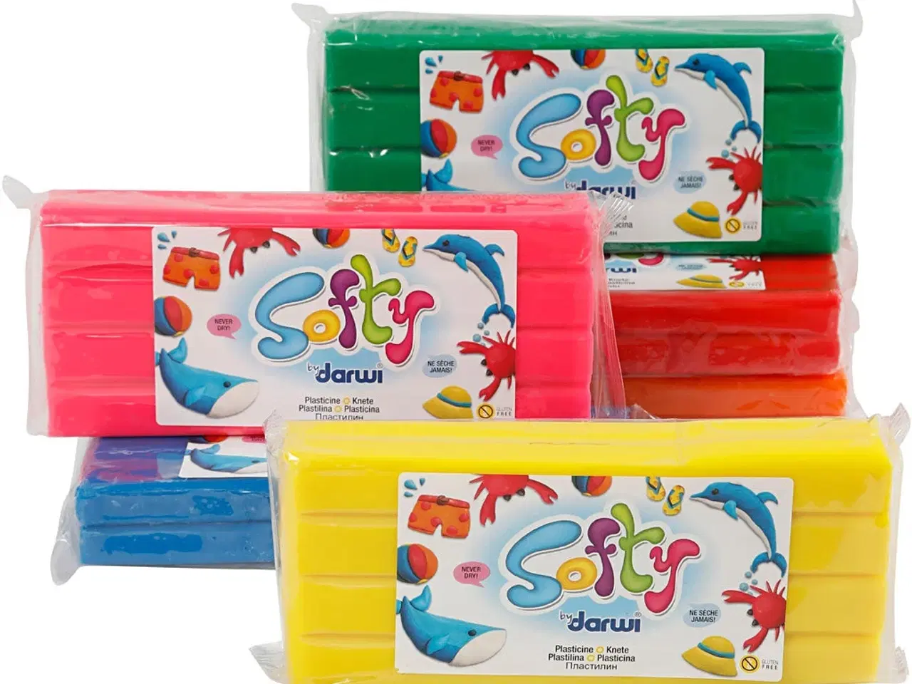 Billede 1 - Softy Modellervoks, ass. farver, 6x500 g/ 1 pk.