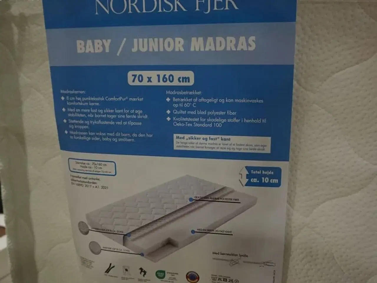 Billede 5 - Spiloppe juniorseng 70x160 cm - pale green inkl. Madras uden sengehest