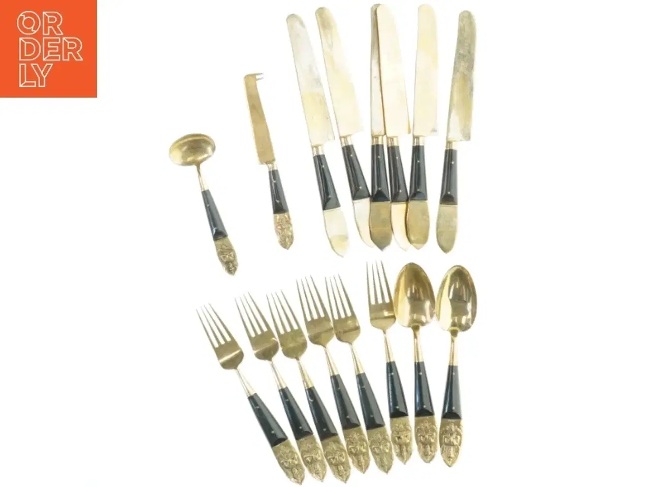 Billede 1 - Antikt Siam Buddha Bestiksæt med guldfarvede håndtag (str. 18 cm)