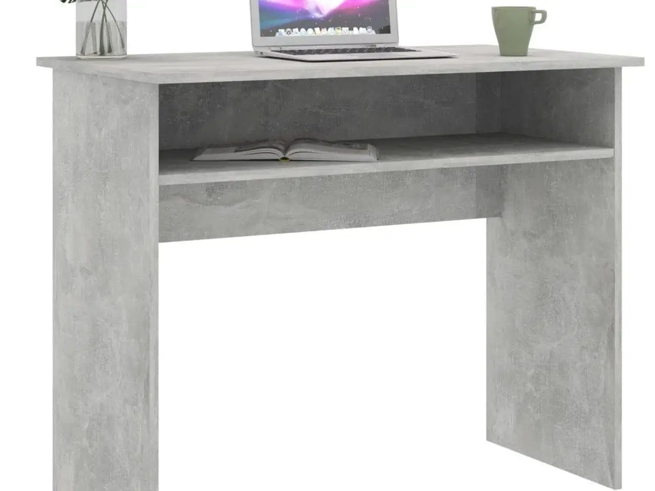 Billede 3 - Skrivebord 90x50x74 cm konstrueret træ betongrå