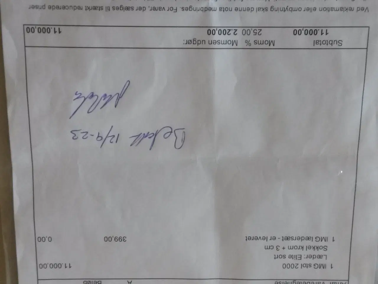 Billede 4 - img 2000 læder stol elite sort læder-sokkel krom