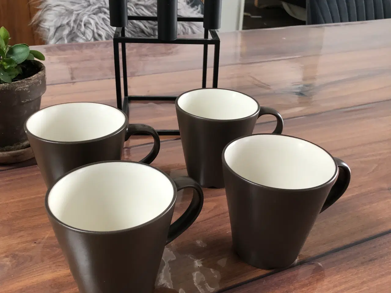 Billede 4 - 4 stk kaffekopper brun