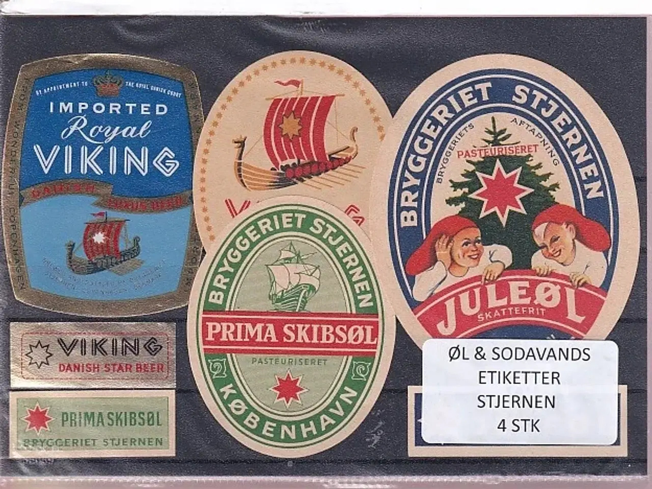 Billede 1 - Øl og Sodavands Etiketter - Bryggeriet Stjernen - 4 Stk.