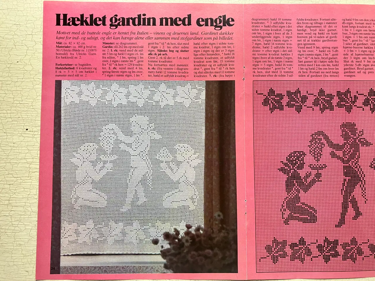 Billede 1 - Hæklet gardin med engle