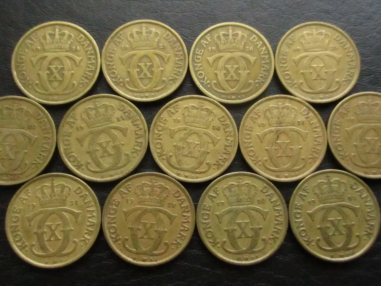 Billede 2 - 1 og 2 kr 1924-1941 komplet sæt inkl. 1 kr 1924