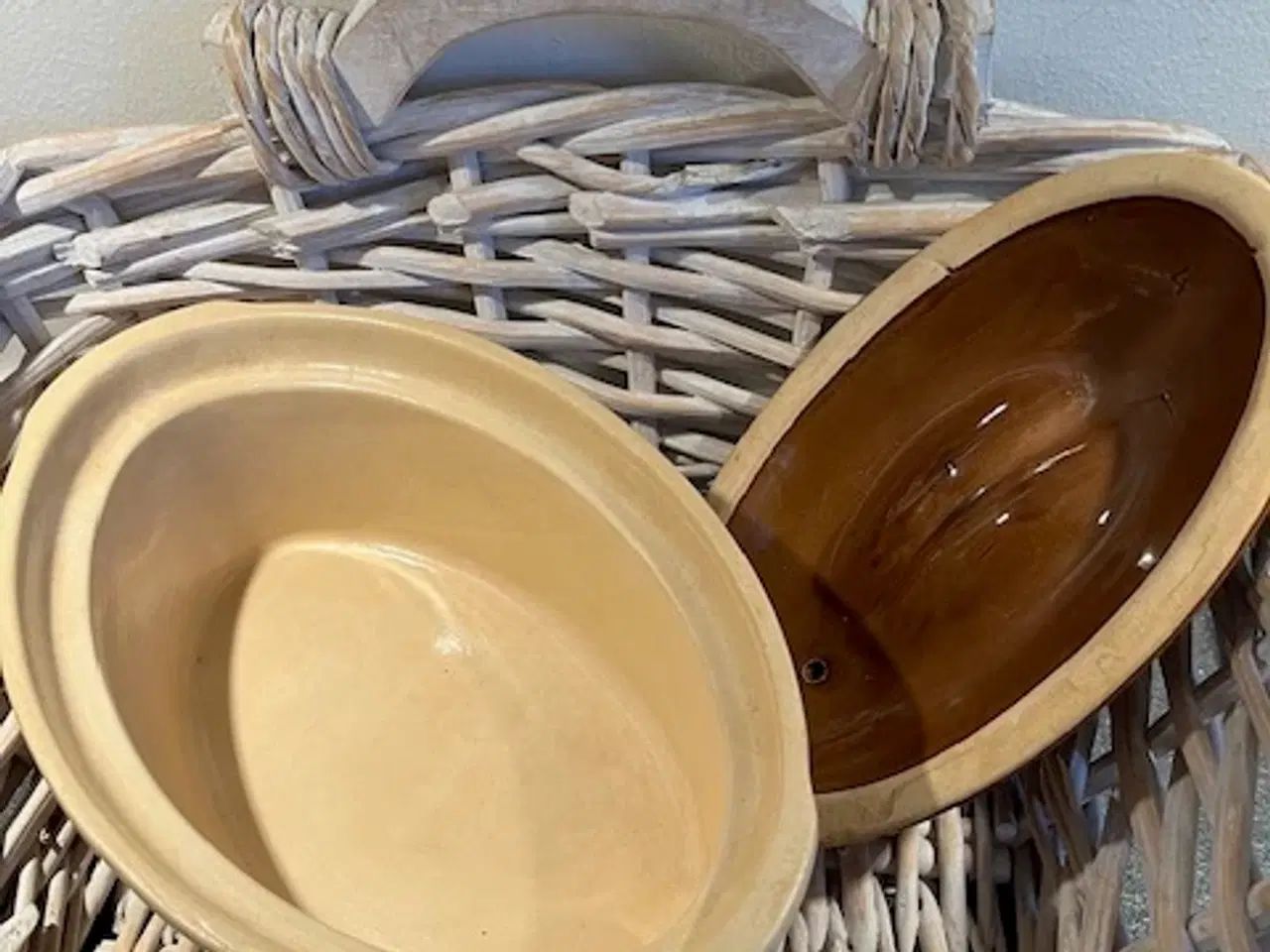 Billede 3 - 2 store franske stentøjs-terriner – La Bourguignon