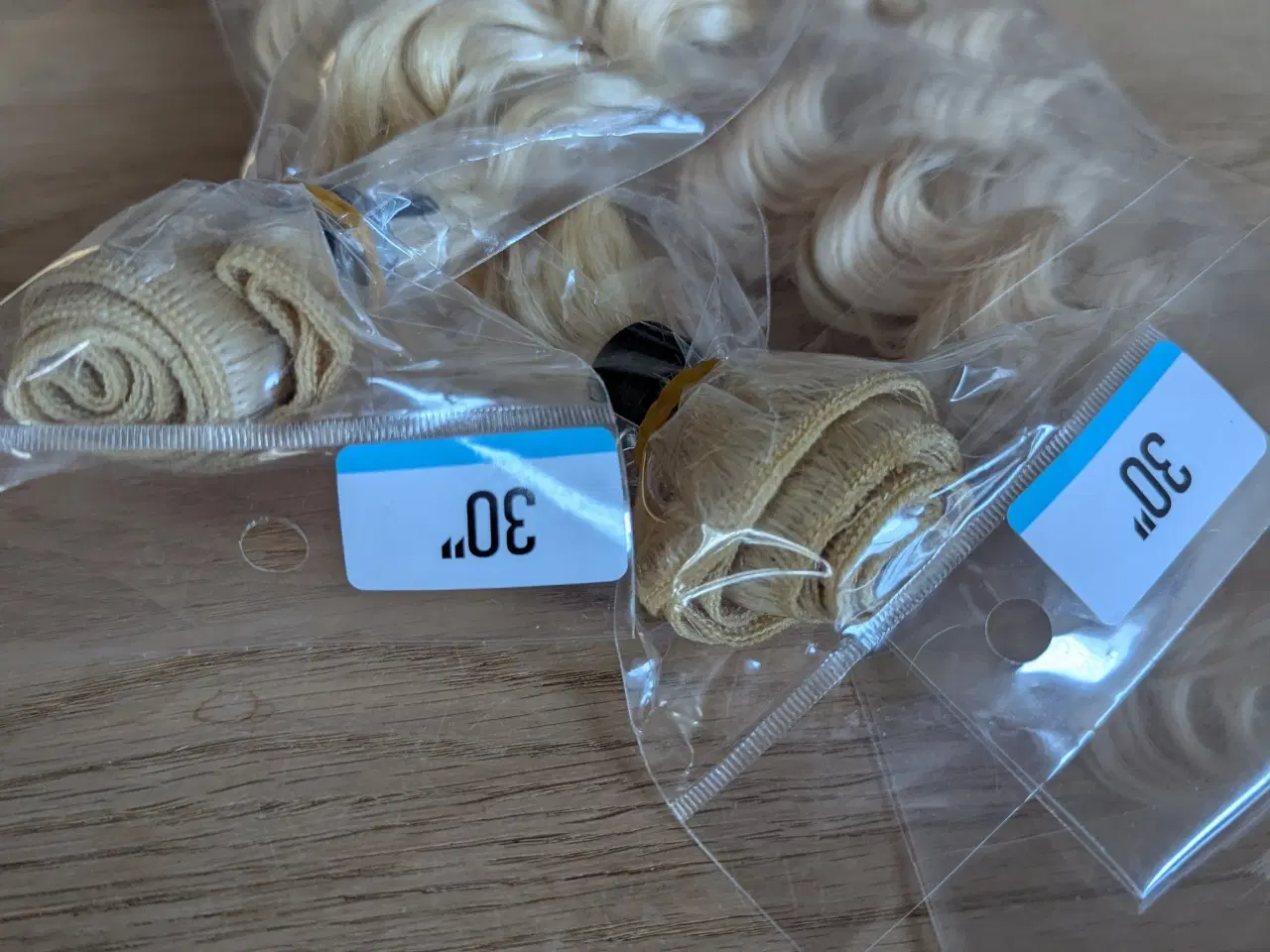Billede 2 - Human hair 76 cm. Blond Deep wave.