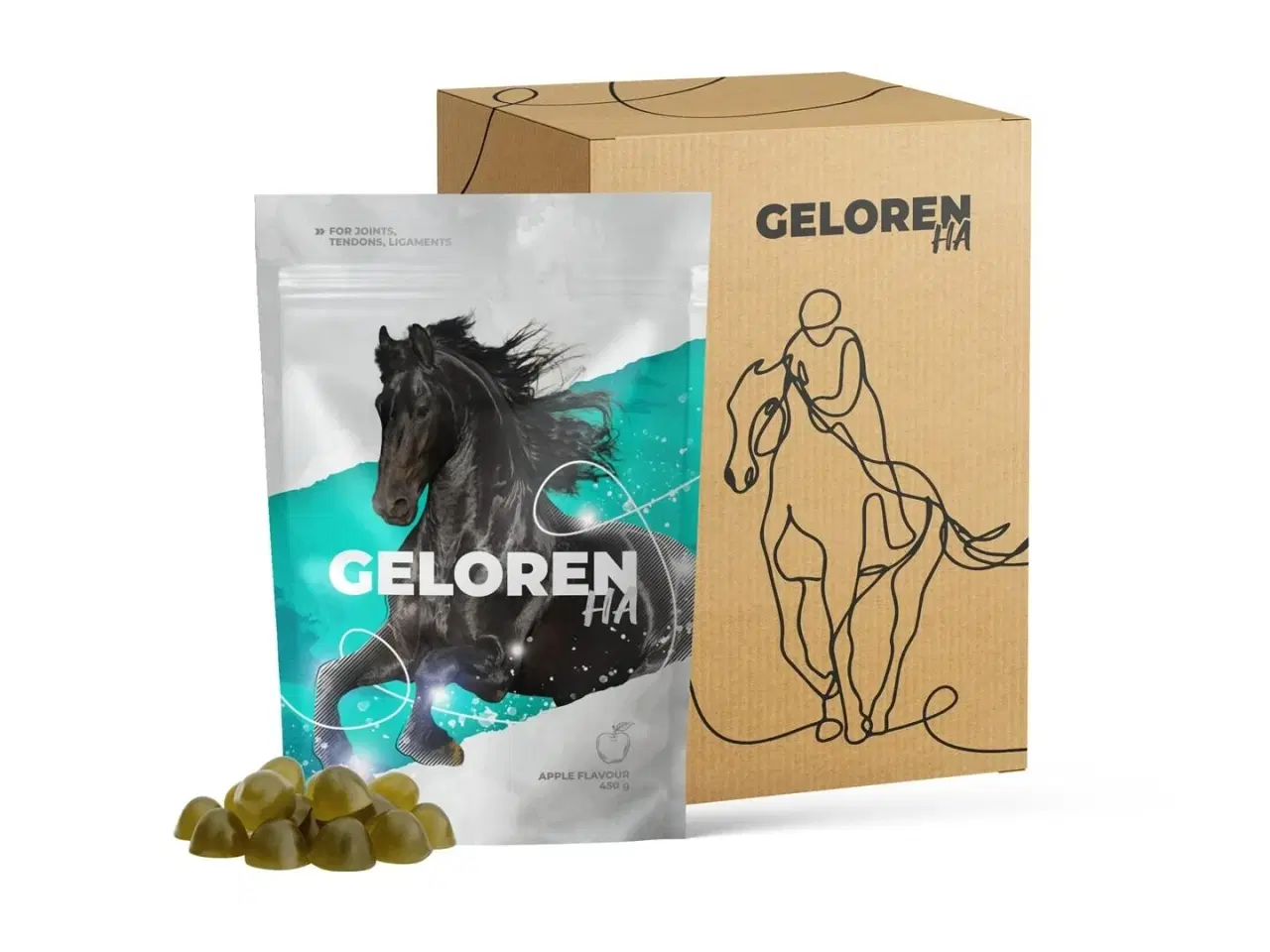 Billede 2 - Kosttilskud til heste – CONTIPRO Geloren HA Joints, 450 g