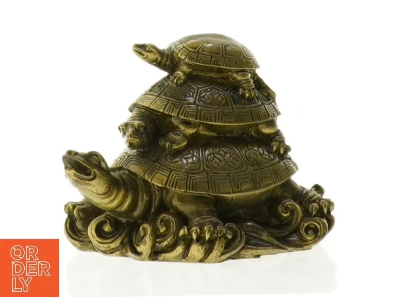 Billede 1 - Gul metal skildpadde figur (str. 10 x 7 cm)