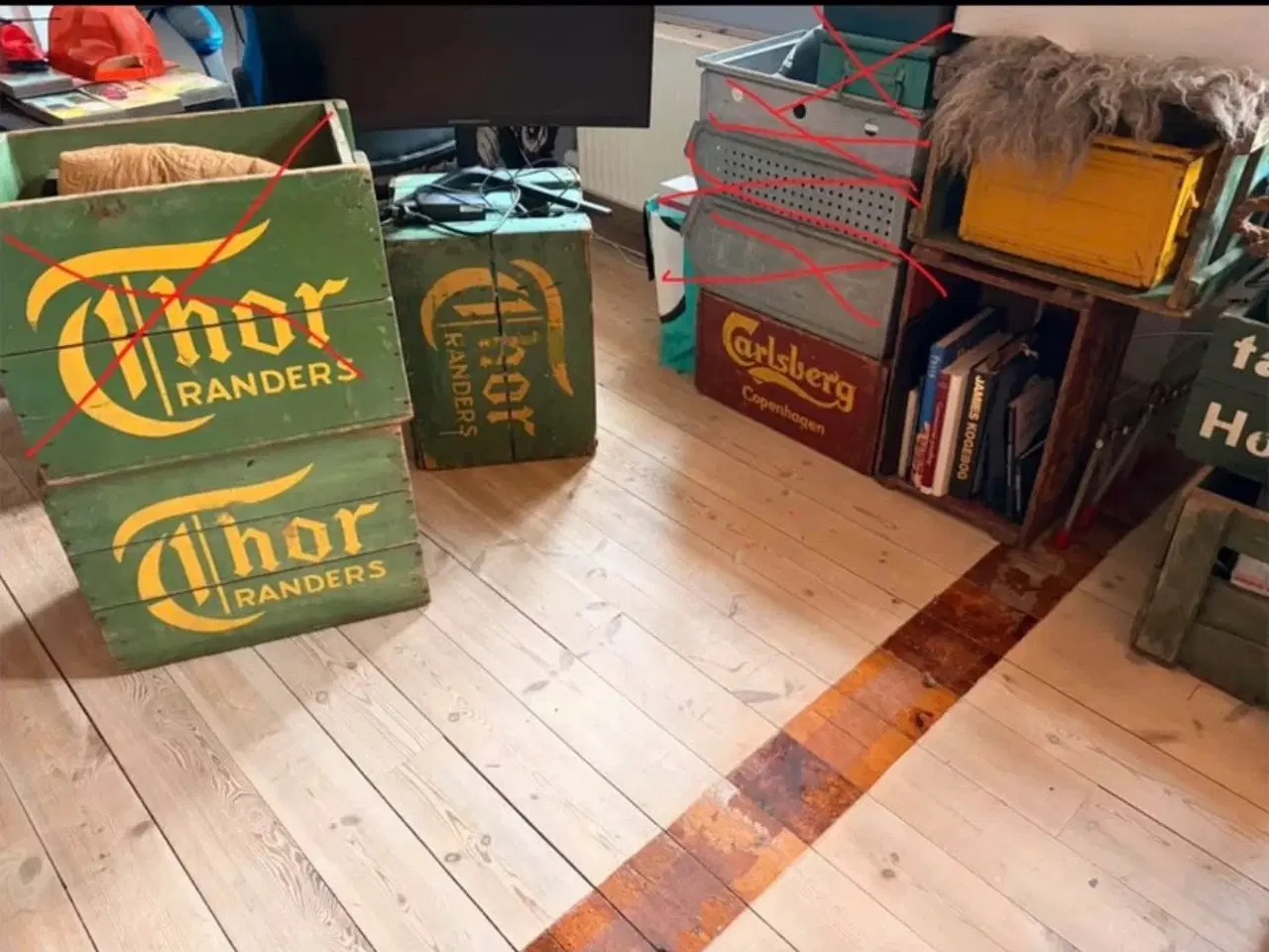 Billede 2 - Gamle ølkasser i træ