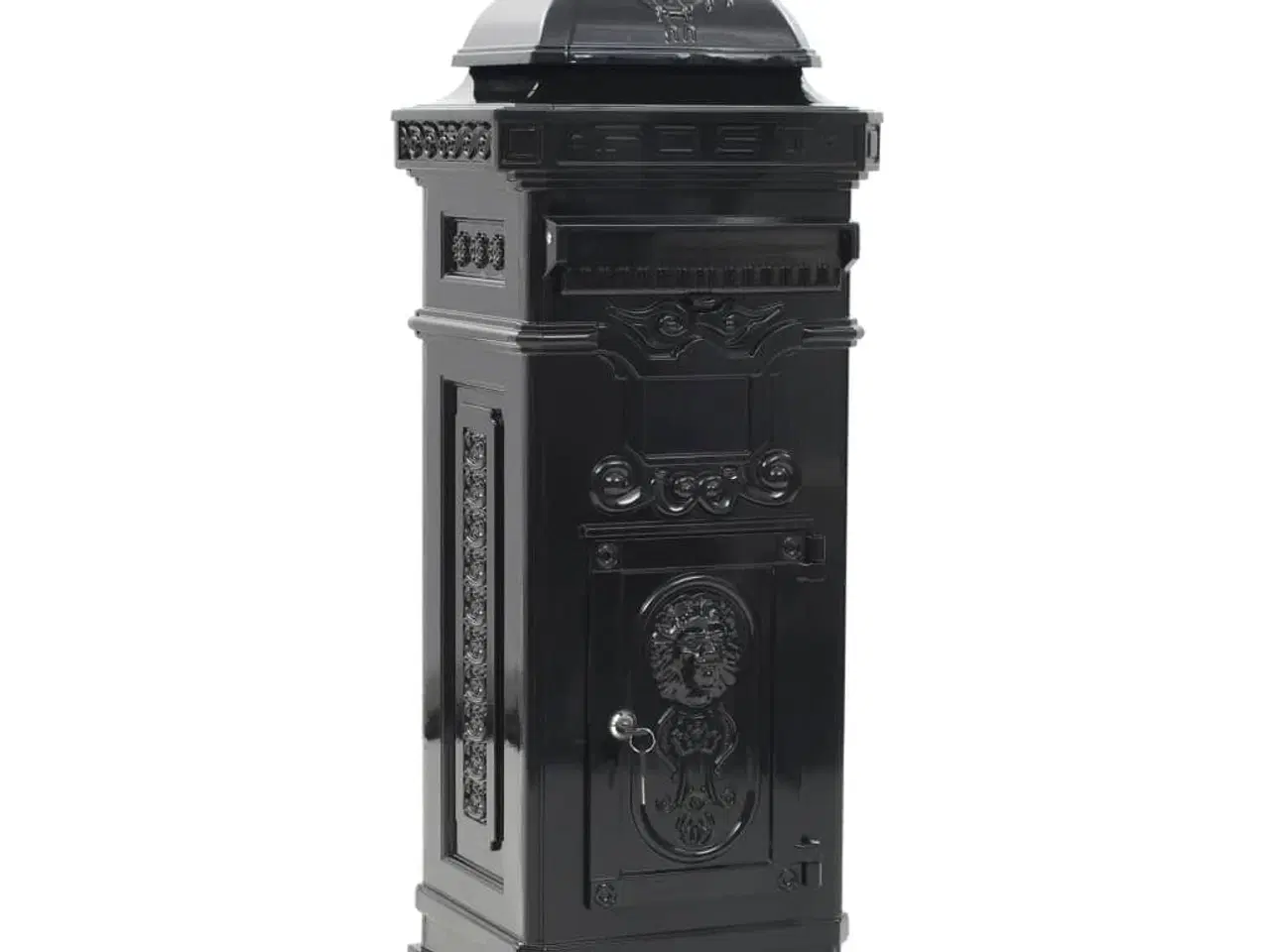 Billede 2 - Søjlepostkasse i aluminium vintagestil rustbestandig sort