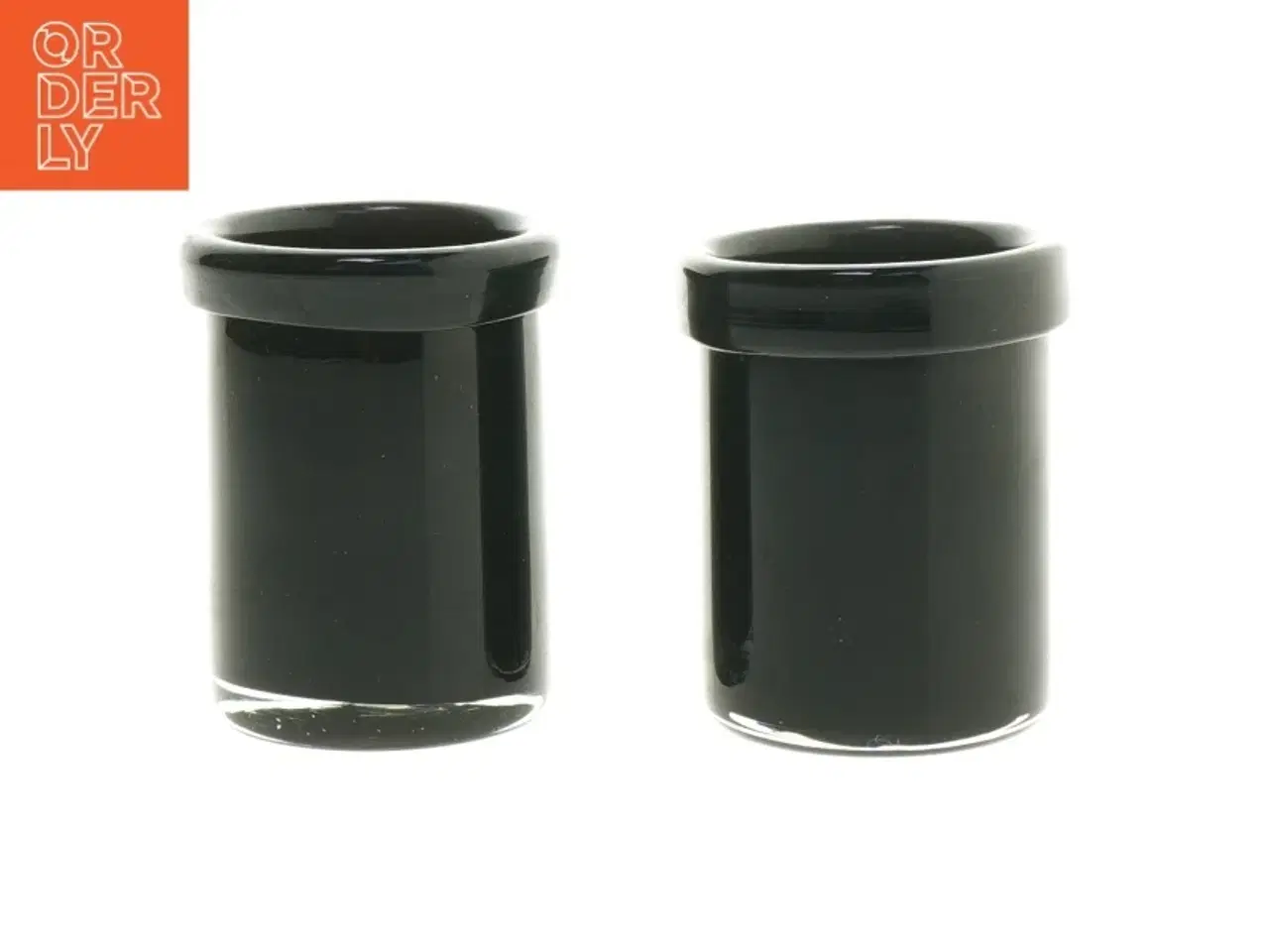Billede 1 - Par af sorte glas vaser fra Villa Collection Denmark (str. 9x7 cm)