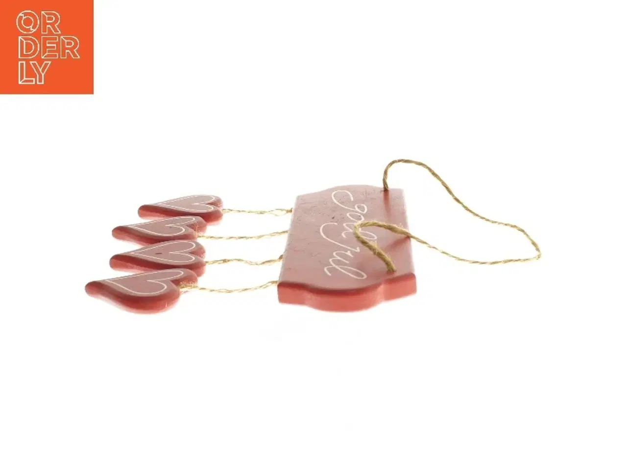 Billede 2 - God Jul skilt med hjerter (str. 21x6 cm)