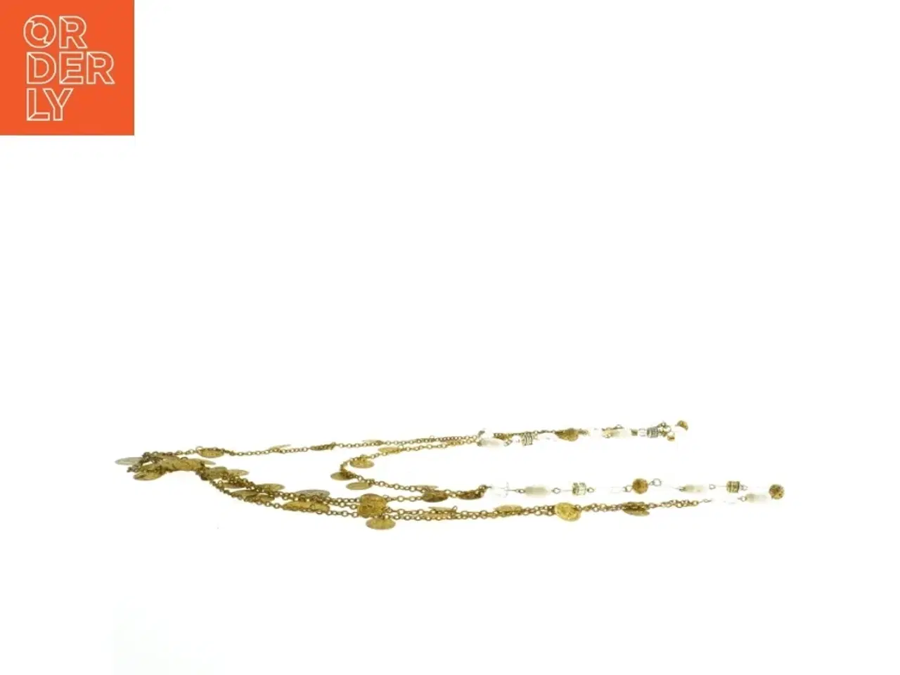 Billede 2 - Perlekæde med guld detaljer (str. 83 cm)