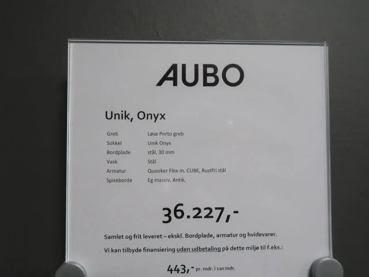 Billede 12 - Køkken AUBO unik, Onyx (brugt) med armatur uden hårdehvidevarer