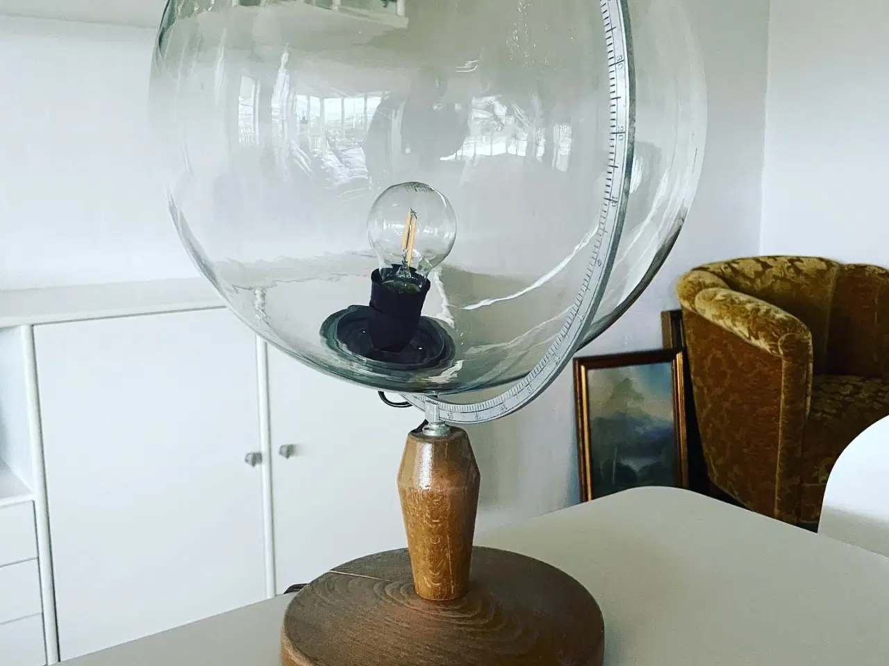 Billede 1 - Gammel globus lampe 