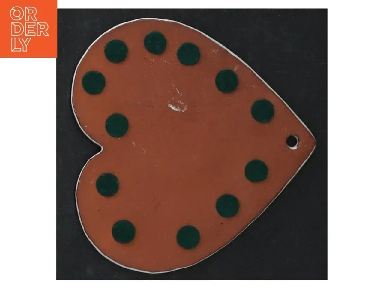 Billede 2 - Keramik hjerteformet ophæng (str. 11 x. 10,5 cm)