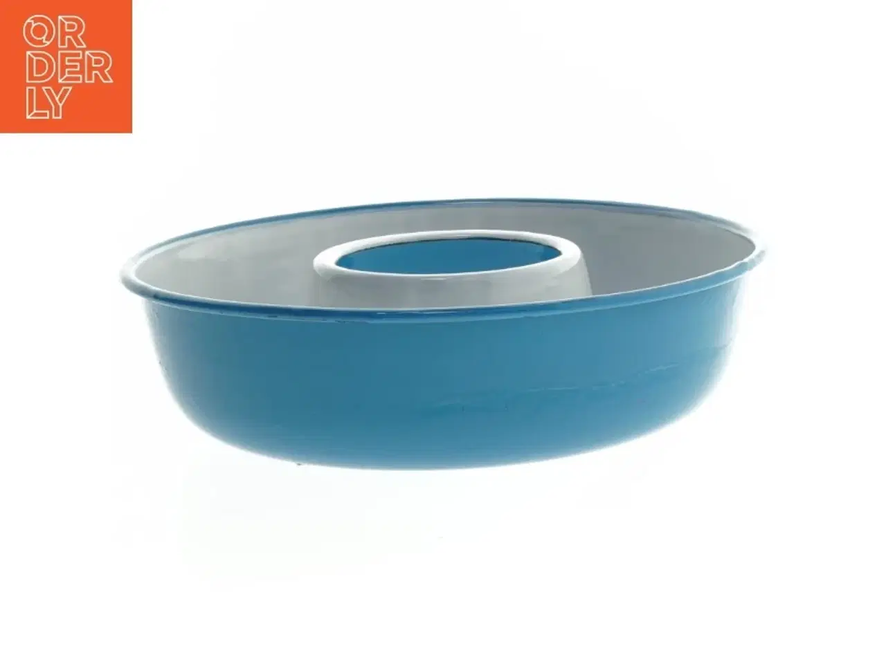 Billede 1 - Retro Rund bageform blå emalje(str. Ø 25 cm)