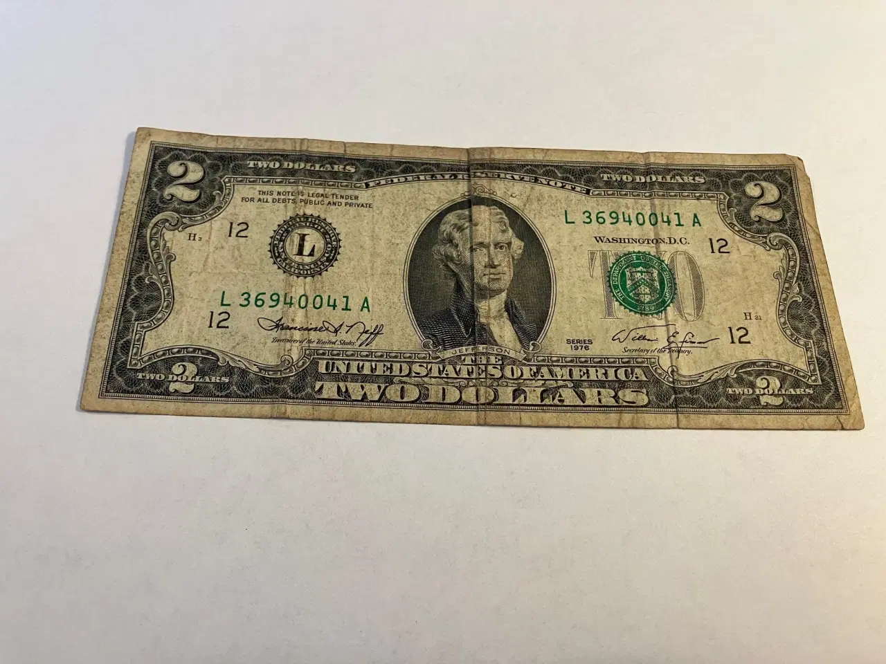 Billede 1 - Two Dollars 1976 USA