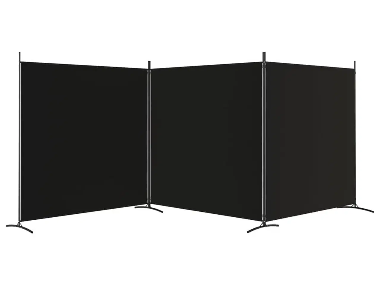 Billede 4 - 3-panels rumdeler 525x180 cm stof sort