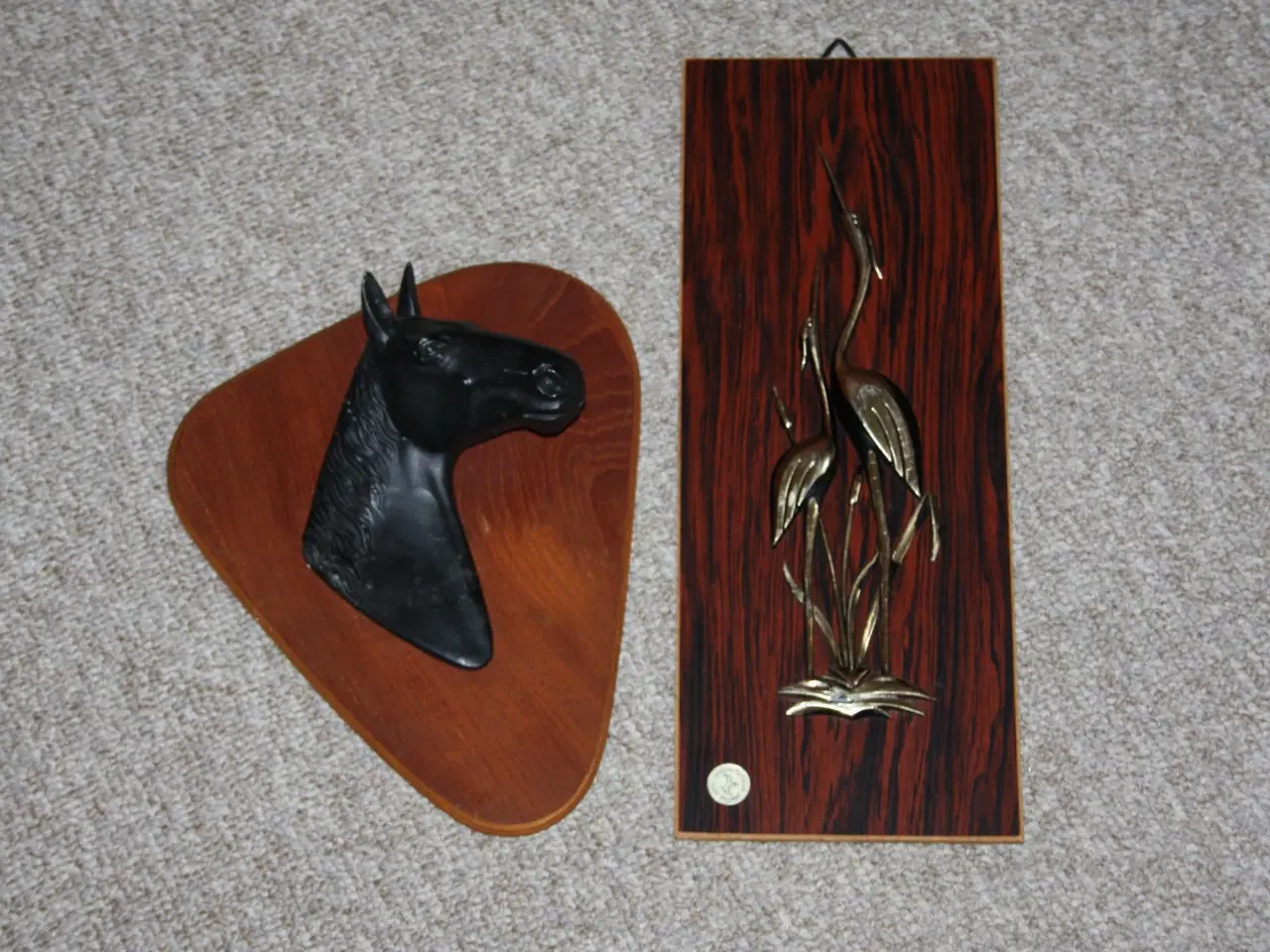 Billede 1 - Retro relief hestehoved teak og metal