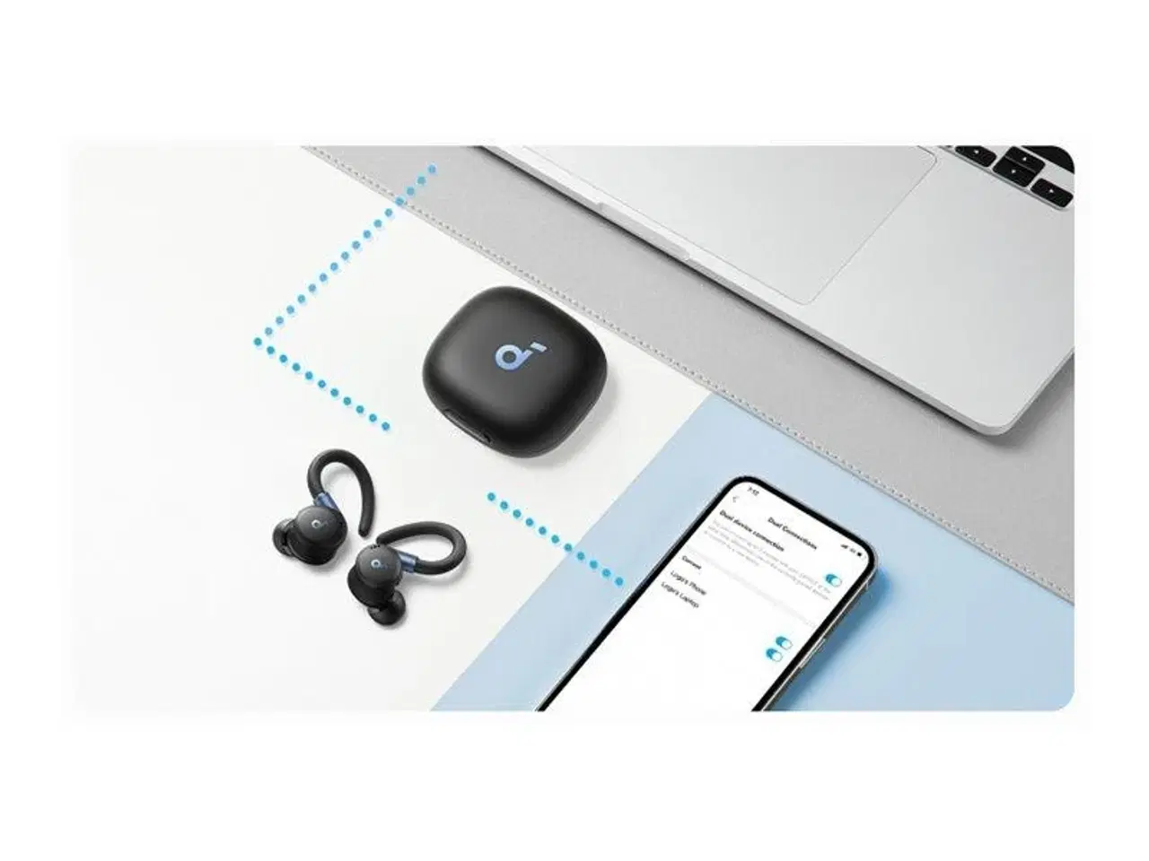 Billede 6 - Trådløse høretelefoner Soundcore Sport X20 med ANC – sort/blå