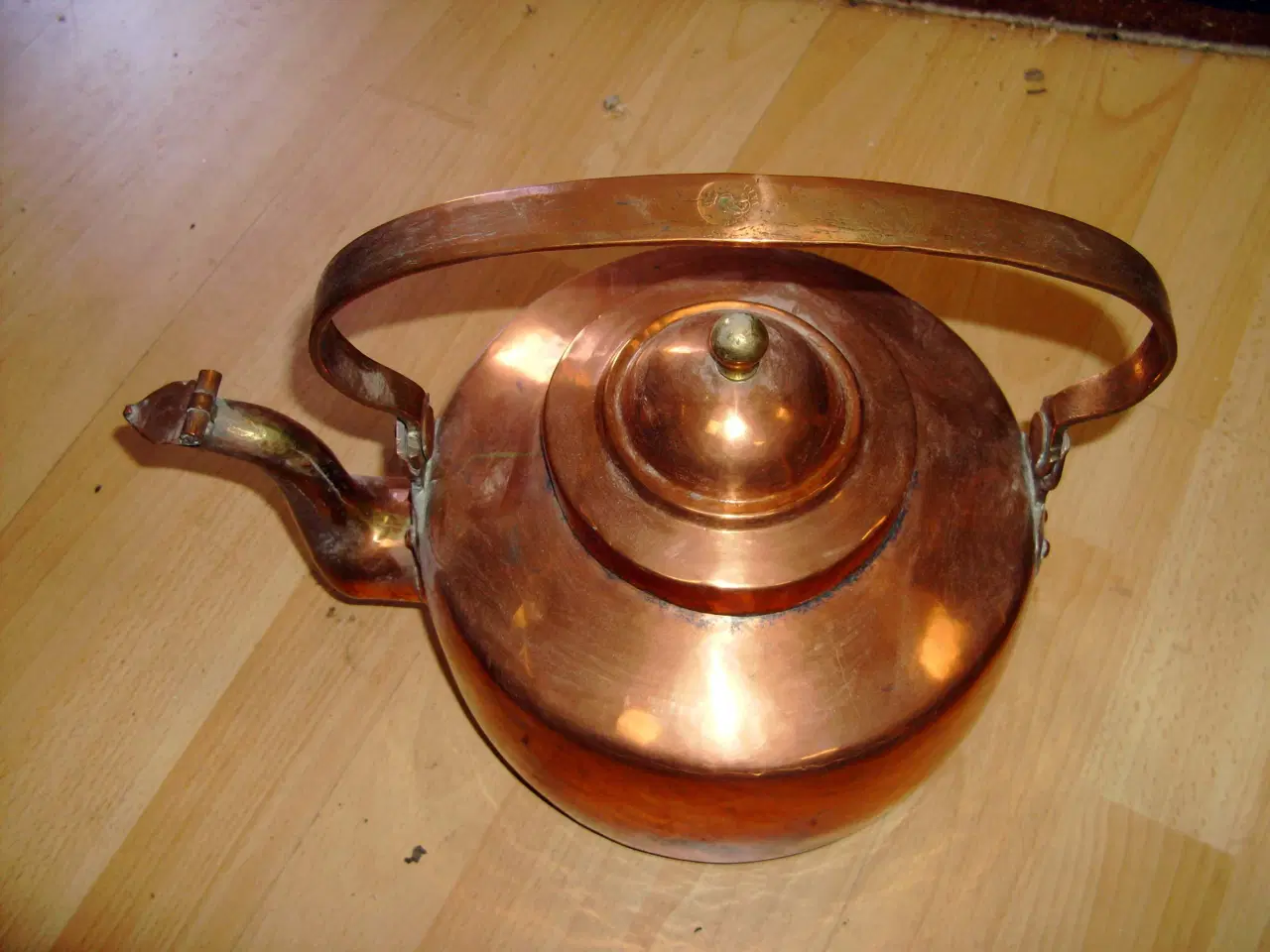 Billede 1 - Antik dansk kobber kedel fra 1800-tallet